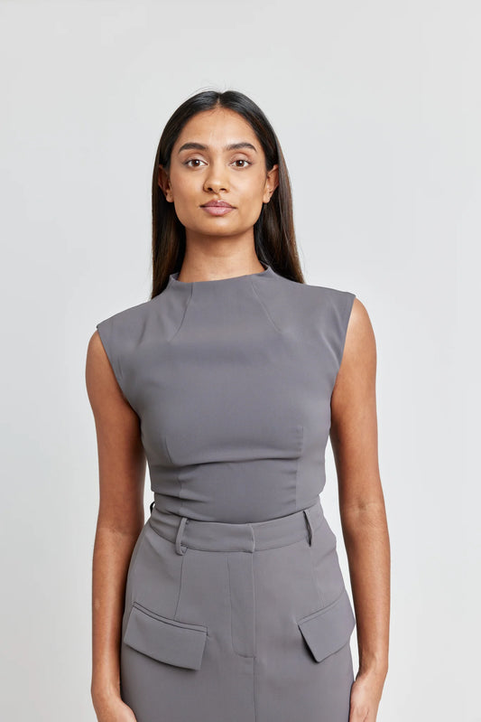 Sleeveless Top | Slate Grey