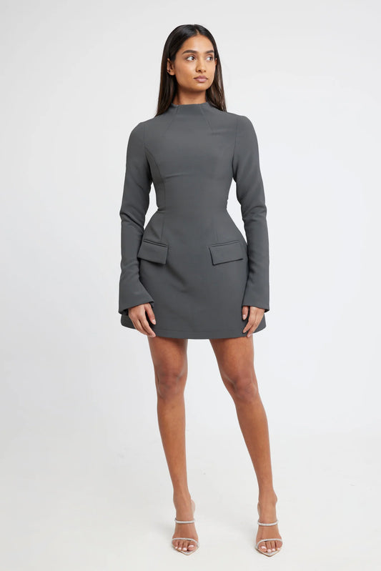 The Splıt Mını Dress | Grey